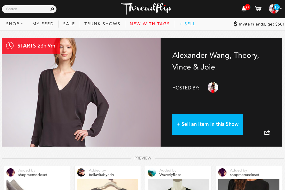 Shop my Vince, Theory, Joie, and Alexander Wang Threadflip Trunk Show