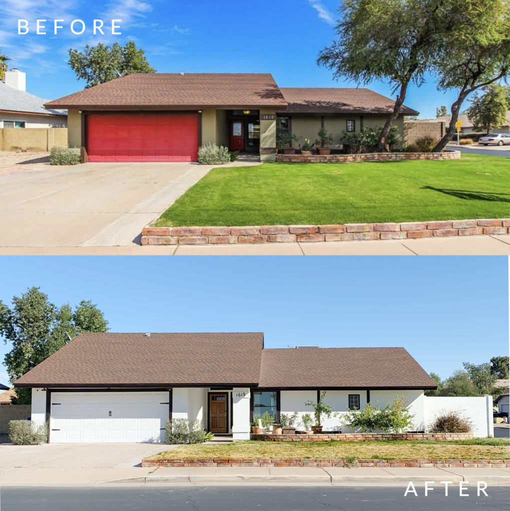Our Exterior Before & After,  How We Chose the Paint Colors We Used, & How We’re Liking our “Remote” Garage Door Opener App