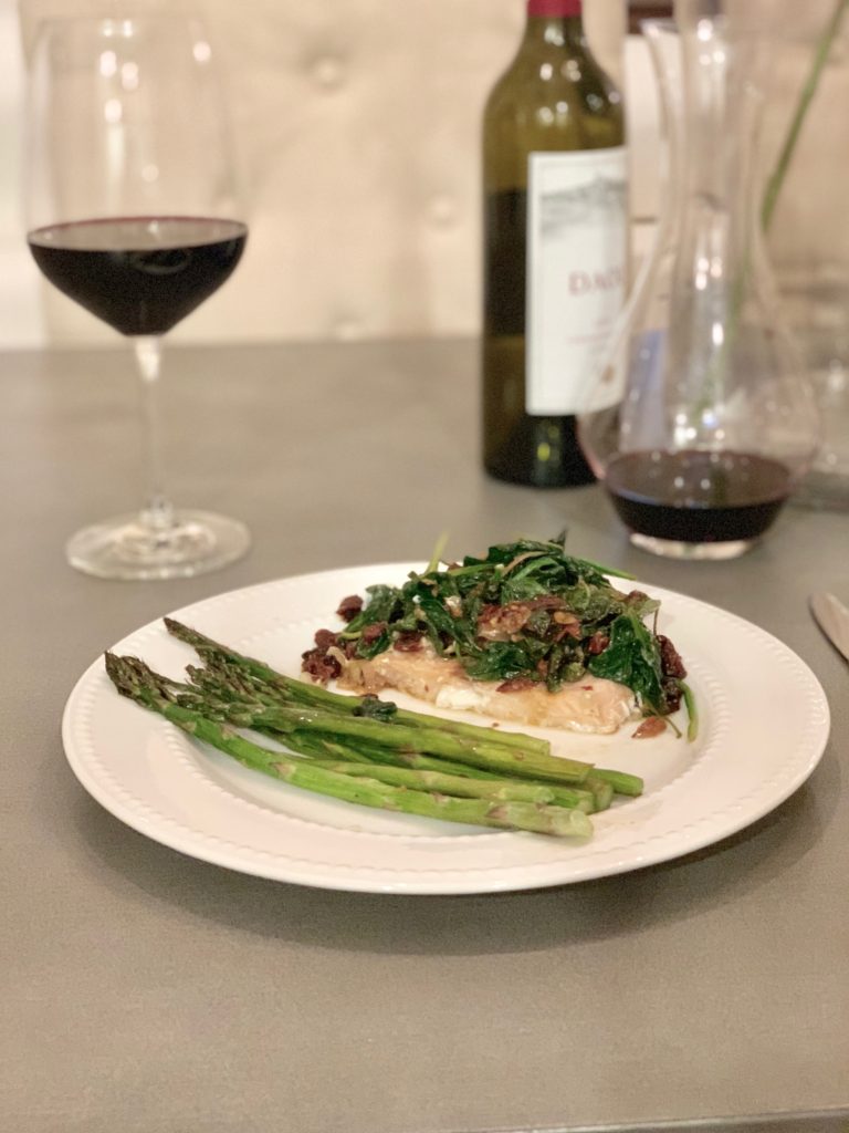 Salmon Florentine with Lemon-Roasted Asparagus Healthy Platejoy recipe