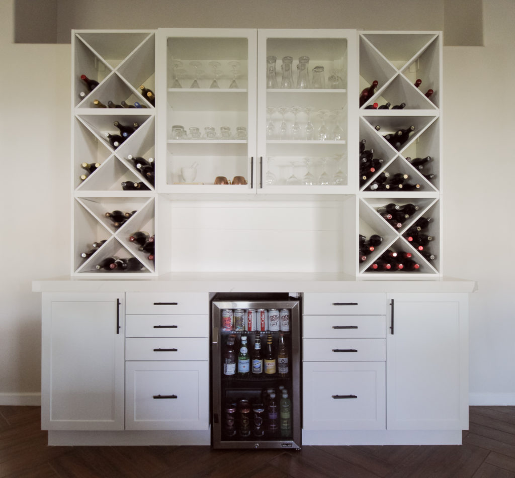 diy ikea semihandmade custom home bar wine fridge cabinets 1